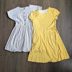 Carter's Yellow and White Polka Dot Dress Bundle Size 10yrs